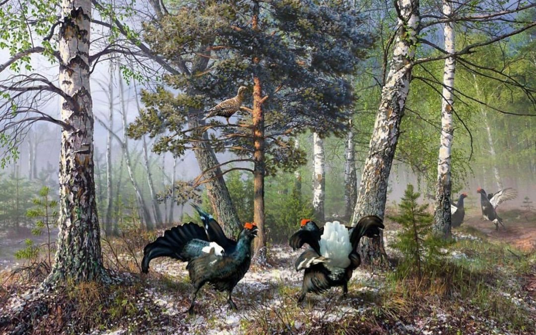 Косачи на поляне. худ. Валерий Неминущий.